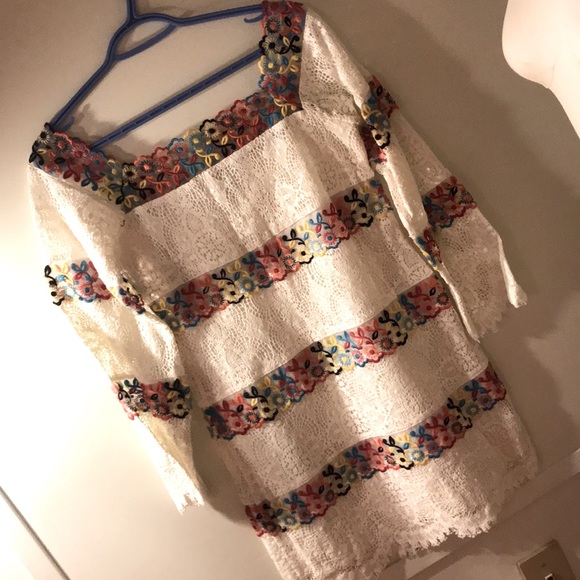 SCOOP NYC beach cotton 60s style dress szM lace - Picture 1 of 4